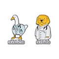 Cartoon Animal Doctor Brooch Enamel Pins Creative TRUST ME I'M A DOGTOR Brooches Clothes Lapel Badge