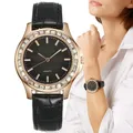 Luxury Large Dial Ladies Branded Diamond Set orologio al quarzo Fashion 2023 New Simple Leather
