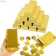 10Pcs Paper Gold Bar Gift Box Golden Party Favor Chocolate Gold Coins Foil Treasure Brick Boxes