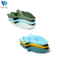 3pcs/set Baby Bath Toys Shark Shape Floating Toys Baby Silicone Bath Toys BPA-Free Children's