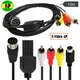 Din 8 Pin to s-video 4P Male 3-RCA Male Audio Adapter Cable for Audio Video equipment 1.5m