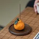 Creative Ceramic Orange Incense Holder Creative Incense Burner Wooden Incense Plate Ash Catcher