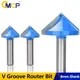 CMCP 8mm Shank Wood Router Bit 90 Degrees V Groove Router Bit 3D Engraving Bit Tungsten Carbide End