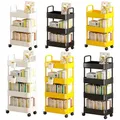 3/4 Tier Trolley Organizer with Wheels Gap Storage Rack Cart Mobile Plastic Storage Racks Bookshelf