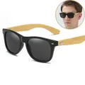 New Fashion Adult Sunglasses Men Women Vintage Bamboo Wood Square Sun Glasses UV400 Outdoor Driving