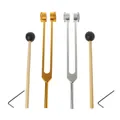 128HZ Aluminum Alloy Silver Tuning Fork Hammer Ball Diagnostic Tool Set