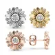 Fashion Sunflower Earrings For Women Creative Sun Flower Zircon Silver Plated Gold Plated Earrings