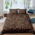 Leopard Print Duvet Cover Set Queen Cheetah Bedding Sets Geometric Comforter Cover African Safari