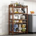 1 Pc 3 Tier Wooden Storage Cart High Capacity Storage Shelf Movable Gap Storage Rack Kitchen