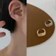 2-color Fashion Wave Clip Earrings No Pierced Ear Post Bone Cuff Clip On Earrings Hollow Fake