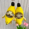 16cm Crying Banana Cat Plush Toys Cute Banana Cat Doll Pendant With Sound Toy Keychain Car Bag Funny