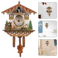 Traditional Clock Wooden Pendulum Sturdy Wall Hanging Decor Bedroom Clocks Office Cuckoo Retro The