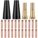 15Pcs MIG Welding Kit Flux Core Gasless Nozzle 0.8/0.9mm Brass Welding Tips Replace MIG Welder