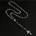 Crystal Beads Catholic Rosary Necklace Religious Pearl Beads In The Rosary Center Maxi Chain