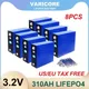 8pcs 3.2v 310Ah 280Ah 202Ah 135Ah Lifepo4 Rechargeable Battery Lithium Iron Phosphate Solar Cell 4S