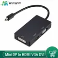 WvvMvv 3 in 1 Mini Displayport DP Male to DVI HDMI VGA Audio Female Adapter Display Port Cable