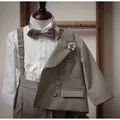 Khaki Boy Suit Wedding Tuxedo Kid Jacket Set Baby Blazer Pants 3 Piece Set 1-4 Years Old Custom
