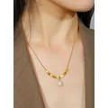 Dainty Pearl Choker Necklace 18K Gold Plated Stainless Steel Fashion Jewelry Gifts for Women Teen