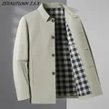 Brand Jacket Spring Autumn New Mens Coat Harajuku Fashion Casual Single-breast Jackets Middle-Aged