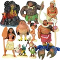 6/10pcs Set Disney Movie Moana Figure Dolls Set Demigod Maui Moana Waialiki Heihei Action Figure