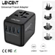 LENCENT Universal Travel Adapter with 3 USB Ports 1Type-C PD Charging All-in-one Travel Adapter