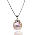 Women's Pendant Necklace Charming Purple Natural Pearl Pendant Baroque Pendant Necklace Girly