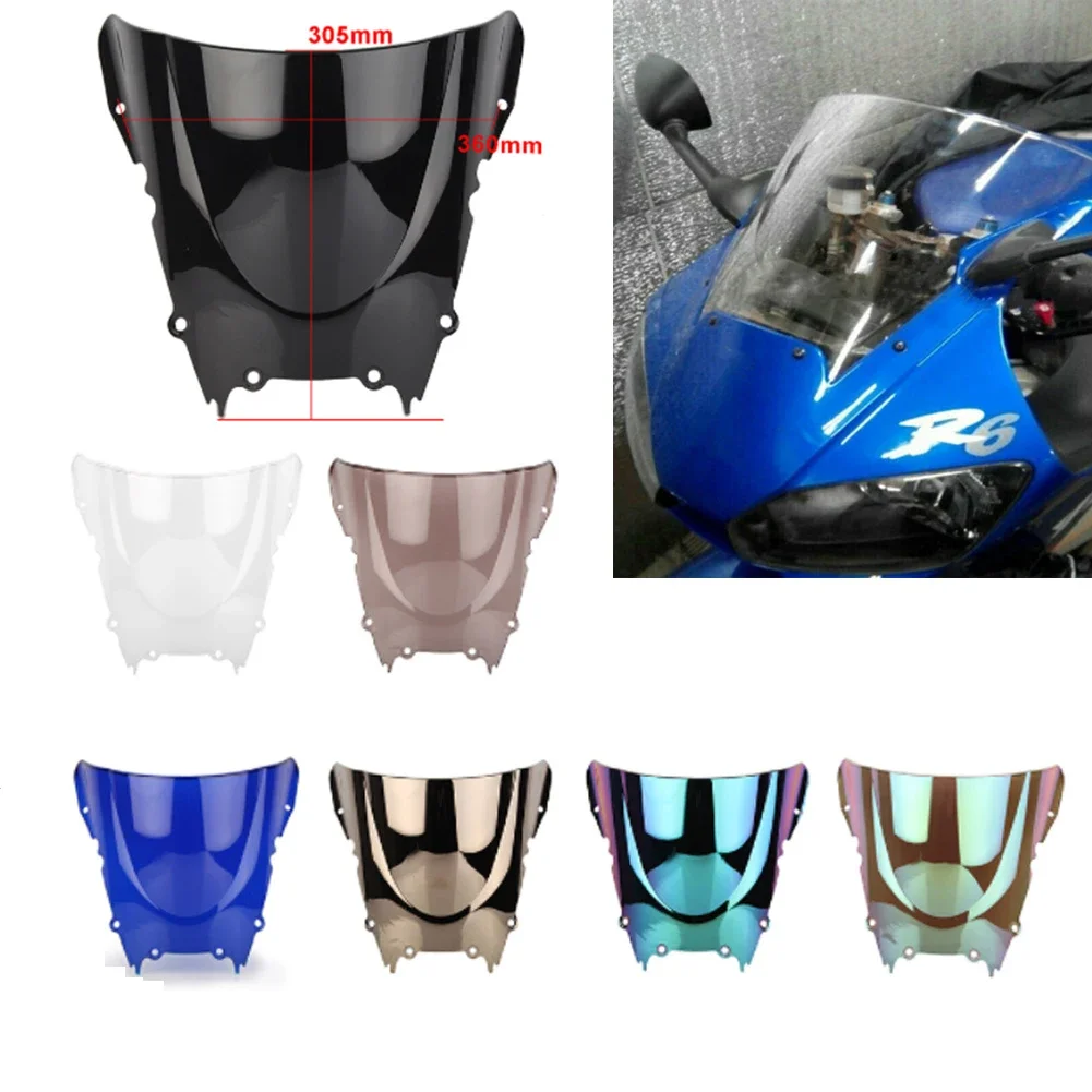 YZF-R6 Schermo del motociclo Doppia Bolla Parabrezza Deflettore Protezione Parabrezza Per Yamaha YZF R6 600 1998 1999 2000 2001 2002