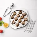 Stainless Steel Conch Pan Snail Roast Snail Pan Set Conch Clip Fork Seafood Eating Tool Set of 3