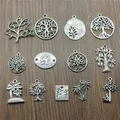 20pcs Charms Tree Antique Silver Color Lucky Tree Pendant Charms Life Tree Charms For Jewelry Making