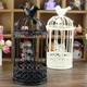 Iron Bird Cage Candle Holder Hollow Out Butterflies Candle Stand Wedding Table Decoration