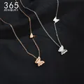 Fashion Butterfly Necklace New Style Jewelry Flower Rose Gold Color Stainless Steel Pendant Necklace