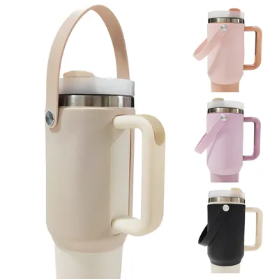Stanley Cup Accessories，Silicone Water Bottle Holder Sleeve for Stanley 40 OZ Tumbler with Handle