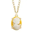 Fashion 9 Colors Lady Queen Cameo Necklace Pendant For Women Gold Color Pink Blue Gray Fashion Claw