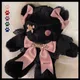 Original design Lolita black eye mask bear bag shoulder black sweet gothic Harajuku bow kawaii plush