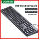 UGREEN Keyboard Wired US Layout English Keycaps 104 Keys Full Size for PC Laptop Ergonomic USB