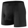 Men Boyshort Underwear Separate Ball Pouch Ice Silk Breathable Comfort Swimming Trunks Sport