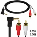 Gold Plated Right Angle Elbow Stereo TRS 3.5mm Male Double RCA Male Audio Cable Cord 2 two RCA Male