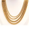 Bwise Hiphop Stainless Steel Necklace Curb Cuban Link Chain For Men Women Gold Color Solid Metal