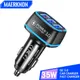 35W USB Car Charger Quick Charge 3.0 3 Ports Phone Charger In Car For iPhone 14 13 Samsung Xiaomi