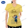 Disney Pocket V-Neck Tshirts Woman Graphic T Shirts Womens Clothing Crop Top for Women Womens Tops