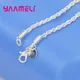 3mm Width Pure 925 Sterling Silver Charm Twisted Rope Necklace Chains Jewelry With Good Quality