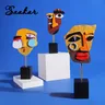 SAAKAR Resin Colorful Face Distorted Abstract Face Mask Statue Figurines for Interior Home Abstract