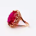 585 Purple Golden Plated 14K Rose Golden Inlaid Oval Ruby Rings for Women Opening Creative Court