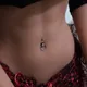 1Pcs Sexy Dangling Navel Belly Button Ring Stainless Steel Double Round Belly Piercing Ombligo Belly