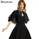 Black Chiffon Cape Bolero Mujer Front Open Capes Women Shrug for Evening Wedding Bridal Dress Jacket