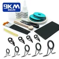 9KM Fishing Rod Guide Repair Kit Rod Tips Guide Repair kit with Ceramic Ring Double Foot Pole Guide