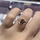 100% Real 10K Rose Gold Ring for Women Origin Natural 1.5 Carat Topaz Gemstone Luxury Anillos Mujer