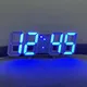 Wall Clock Digital Alarm 3D Modern Kitchen Electronic Smart LED Time Date Temperature Display USB