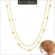 LUXUSTEEL Simple Double Layer Waist Belly Chain For Women Girls Stainless Steel Beads Bean Charm