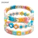 2024 New Design Spring Color Enamel Bracelets Sets Bohemain Beaded Elastic Bangle For Women Handmade